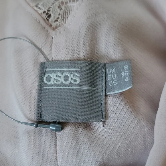 ASOS Pink Lace Sweetheart Midi Dress Size 4 - Picture 3 of 7